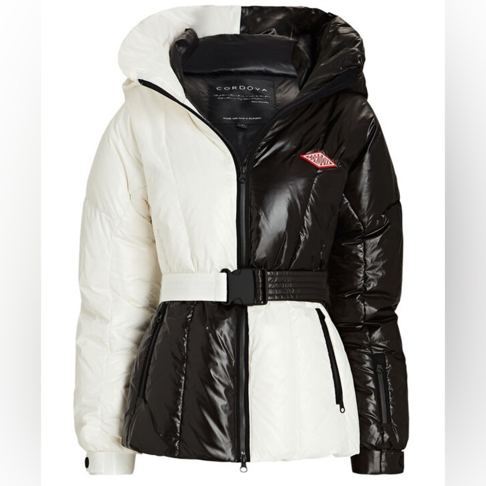 Cordova The Monterosa two-tone ski jacket in black / white, size small